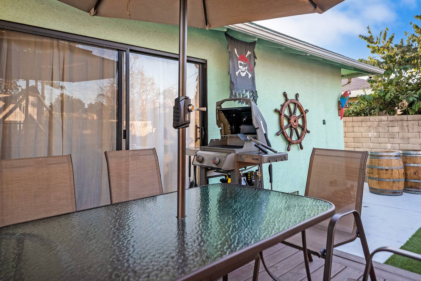 Backyard patio furniture and grill!