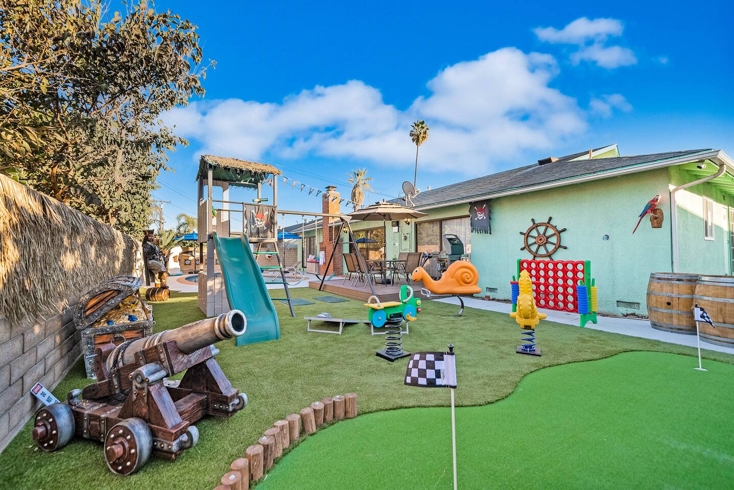 Pirate decor in backyard!