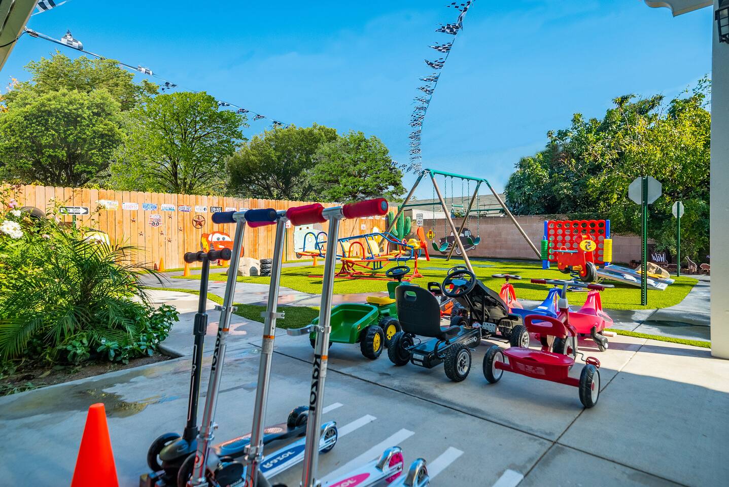 Plenty of scooters and tricycles provided!