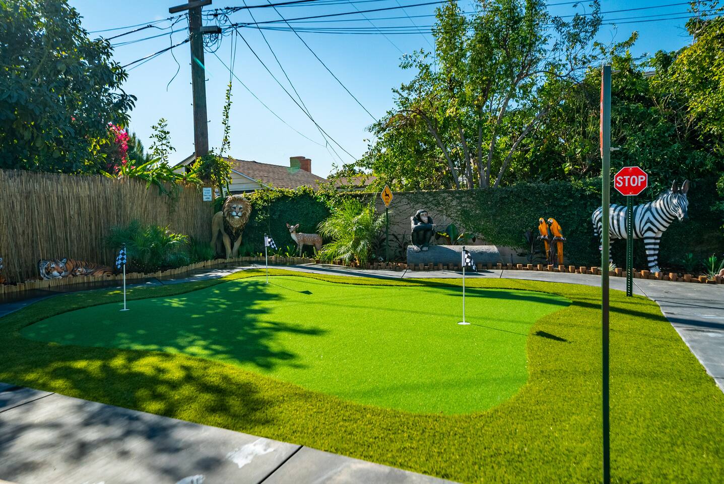 Play mini golf surrounded by animals!