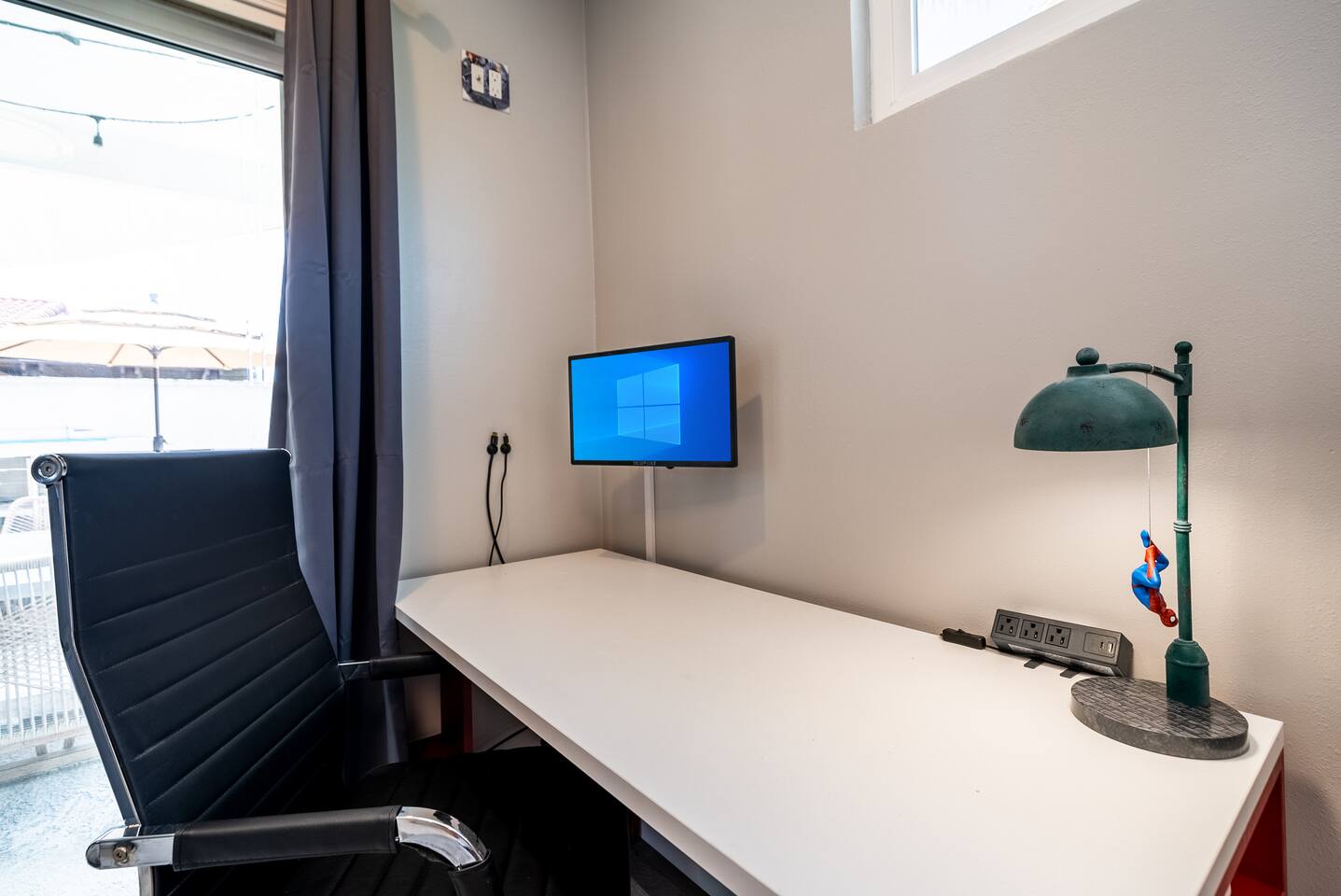 Desk in the master bedroom perfect for working from home!