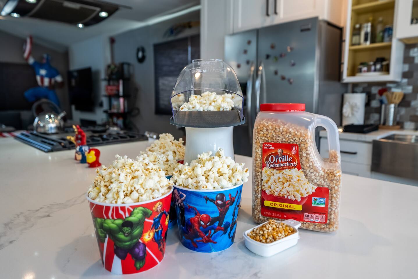 Free popcorn and popcorn maker included at the house