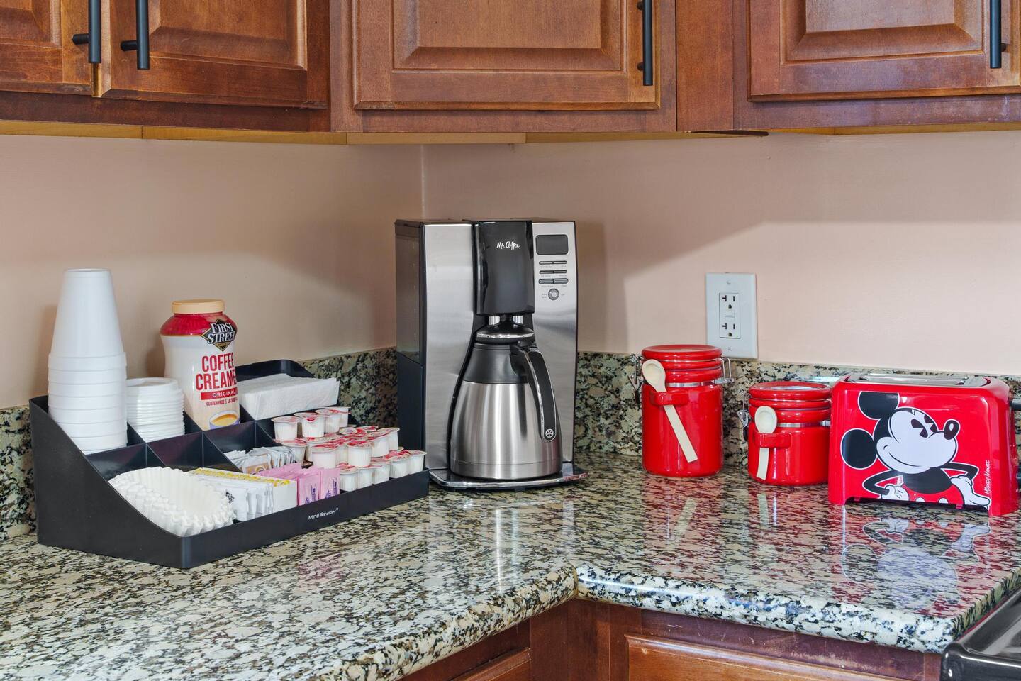 Coffeemaker and accompaniments!