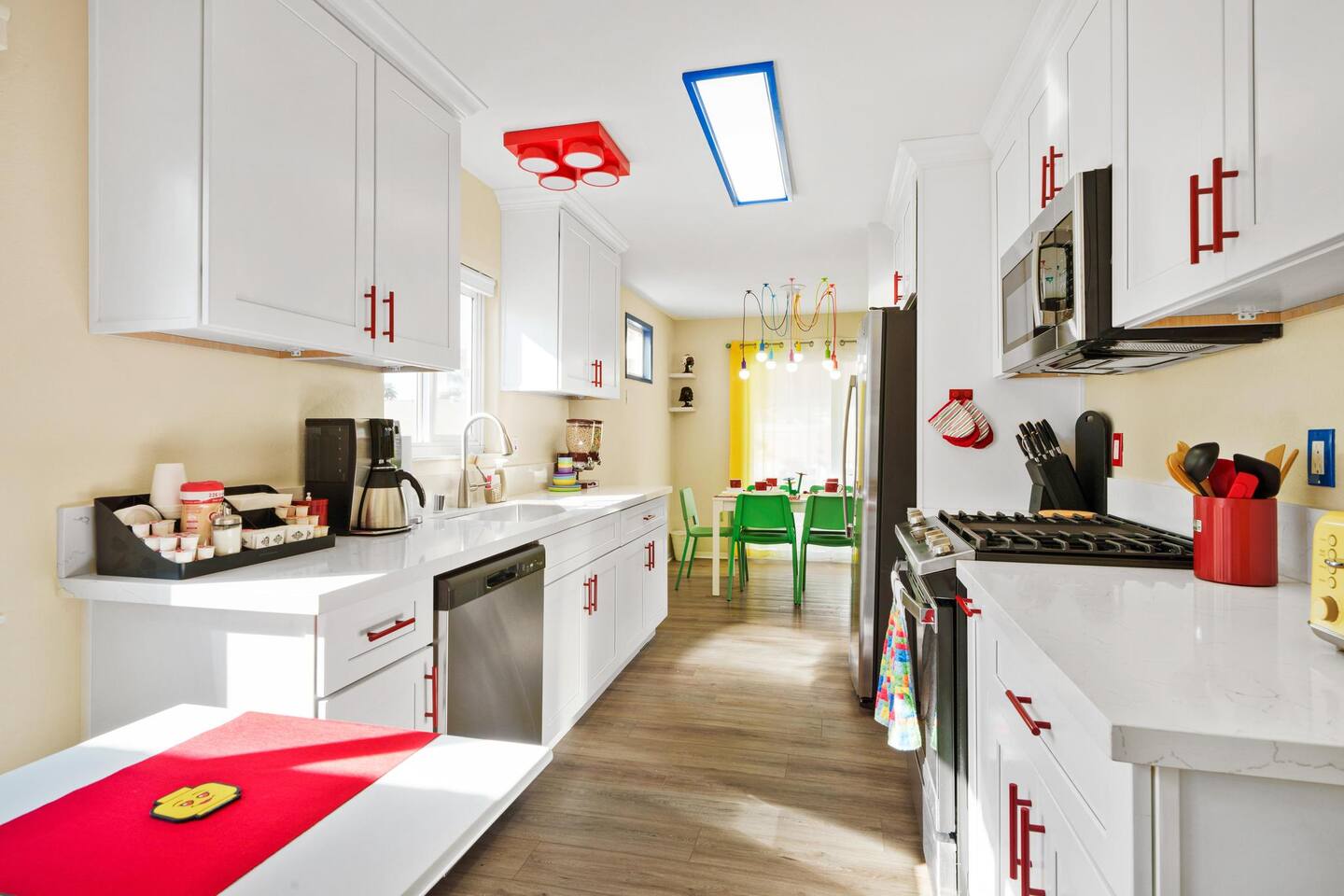 Airy, open layout kitchen.