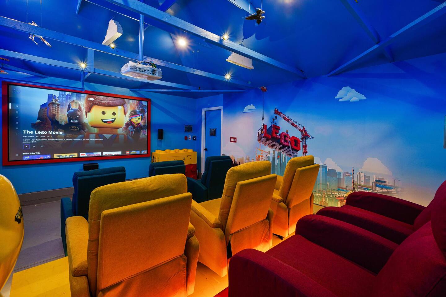 Projector screen with all your favorite streaming platforms available!