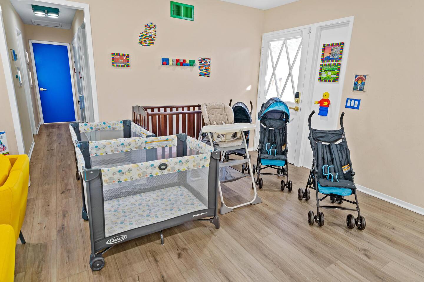 Home is supplied with cribs, high chair, and strollers!