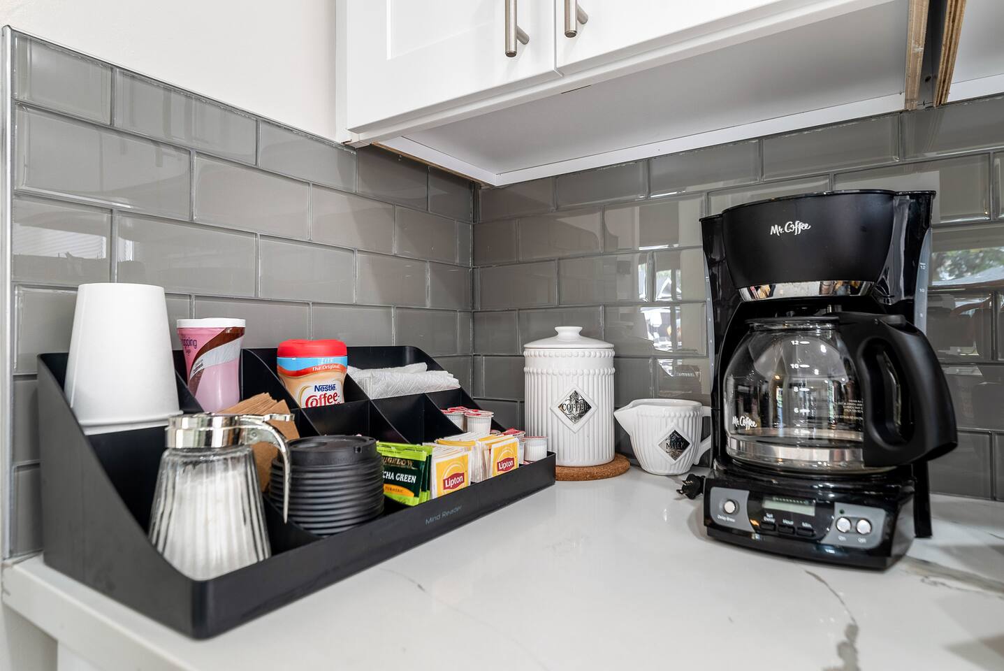 Coffeemaker and accompaniments!