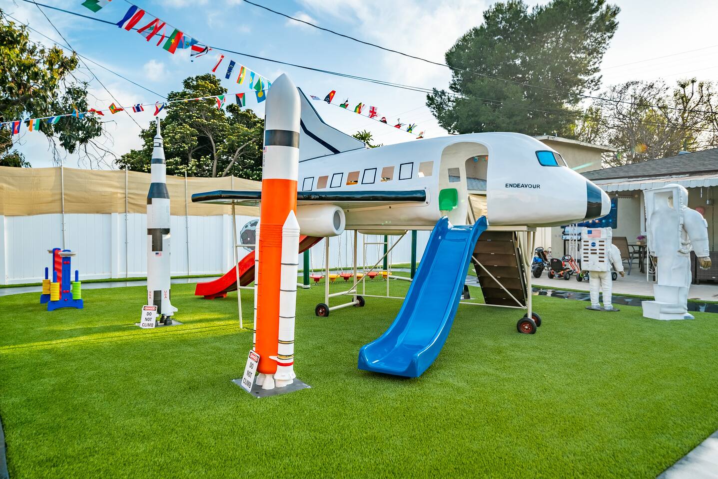 Blast off to another galaxy in this space shuttle playground!