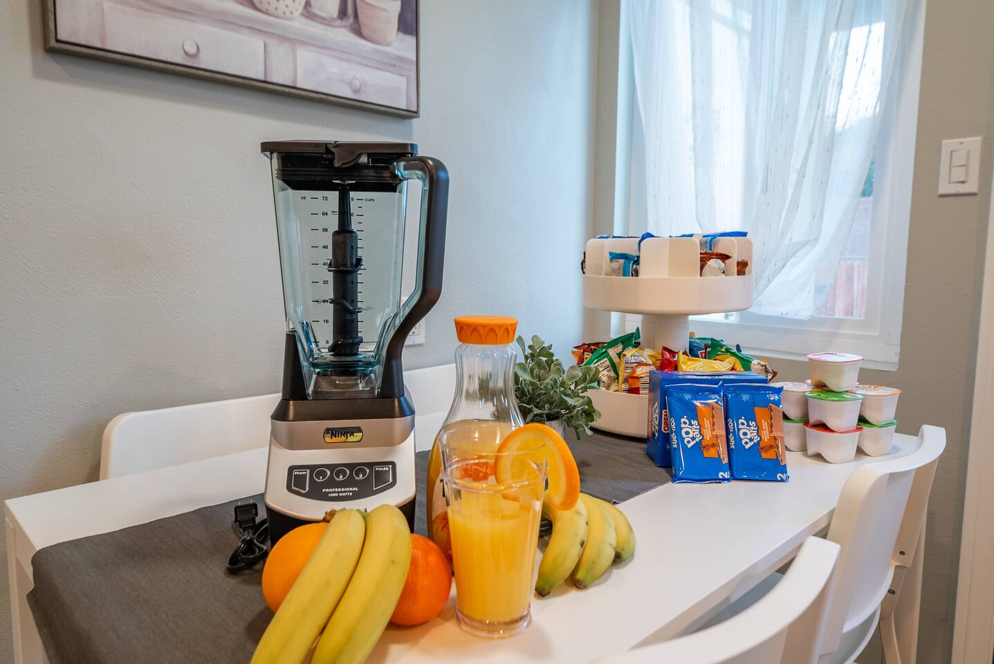 The house is always stocked with plenty of complementary snacks!