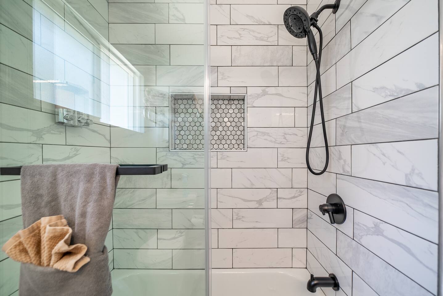Sleek and modern shower.
