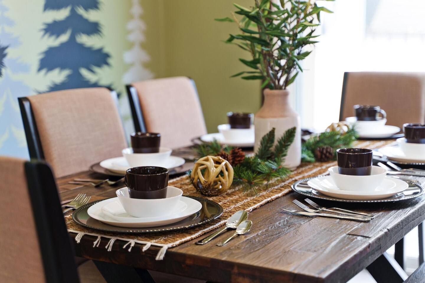 Matching place settings.