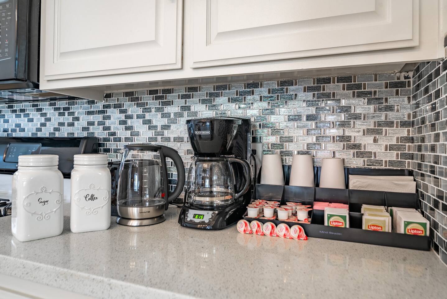A fully stocked coffee station for those early mornings