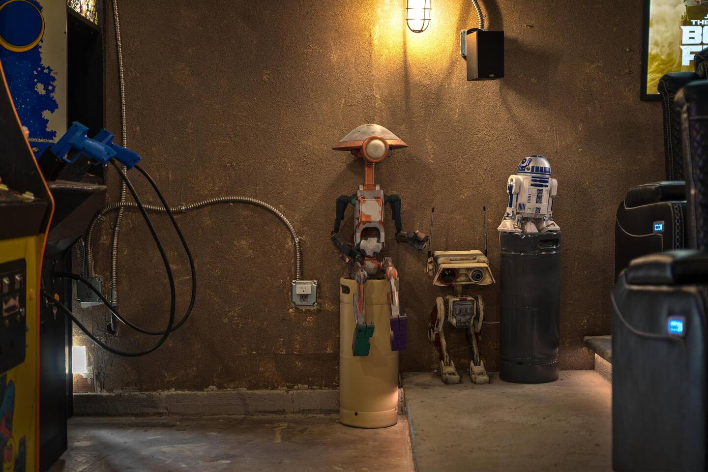 Droids in the cinema arcade.