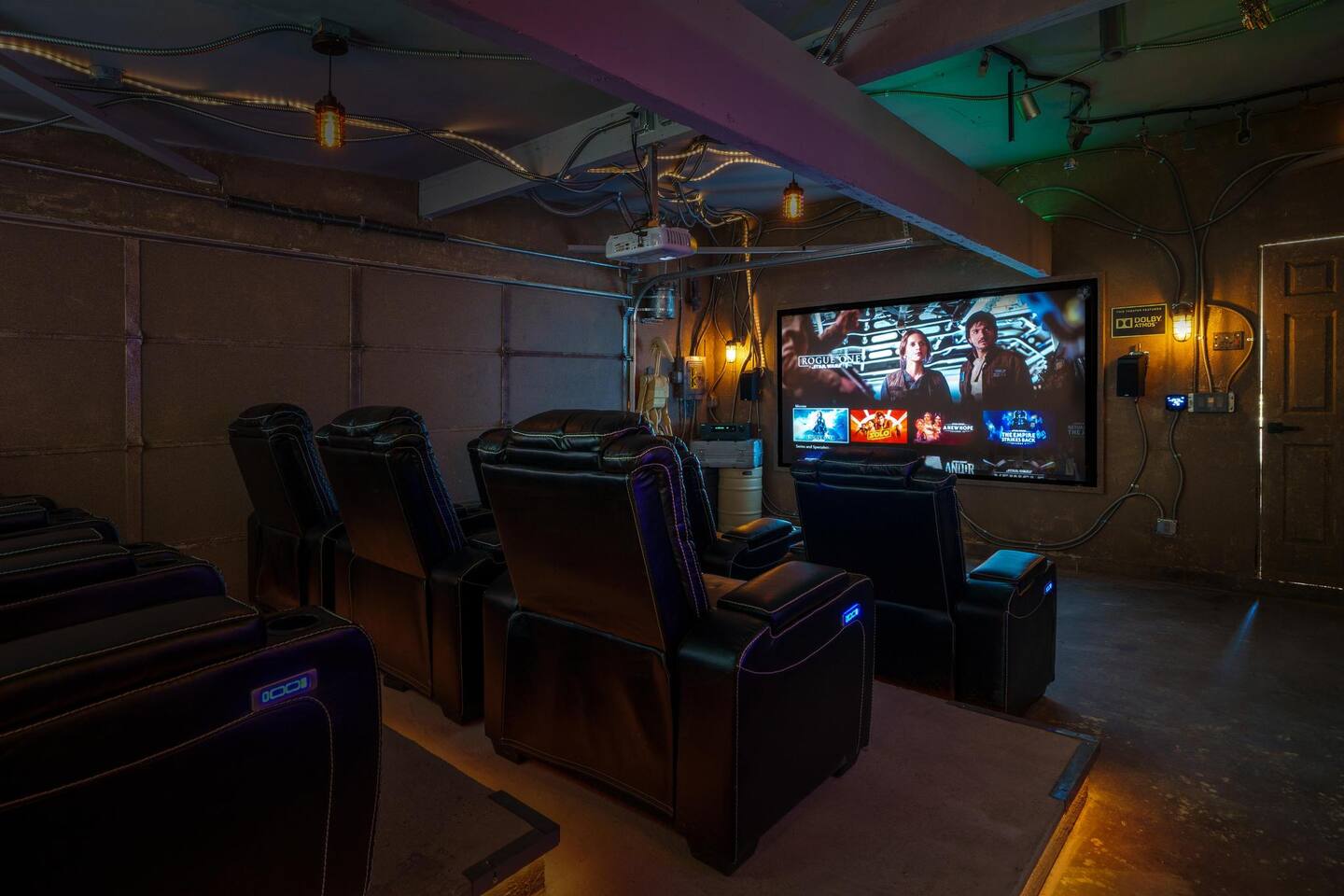 Stream any of your favorite Star Wars films on the projector!