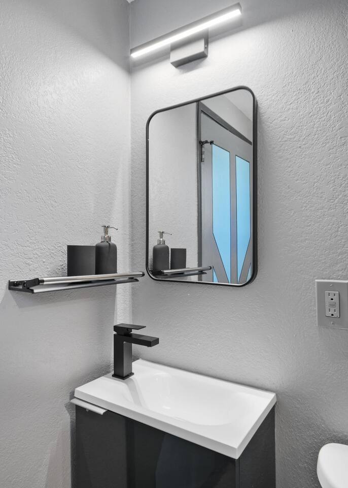 Sleek and modern bathroom sink.