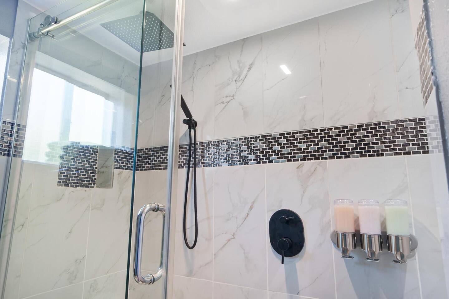 Sleek and modern shower.